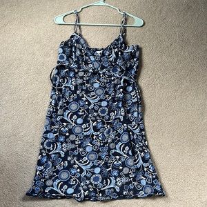 Loft Patterned Tie Waist Dress